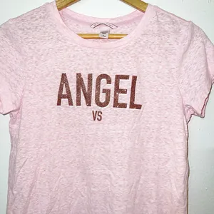 Victorias Secret “angel vs” light pink space dye glitter short sleeve t-shirt thumbnail 2