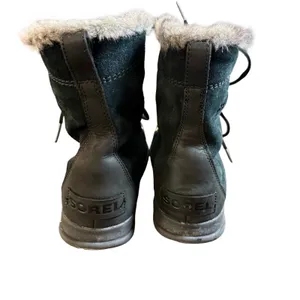 Sorel Explorer Joan Waterproof Winter Boots Black Suede Faux Fur 8.5 Gorpcore thumbnail 3