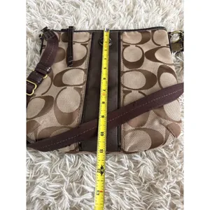 Coach Signature C Monogram Canvas Brown Leather Crossbody "Duffle" Purse‎ thumbnail 10