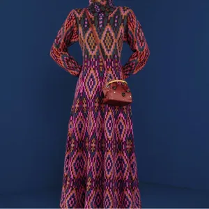 Farm Rio Tapestry Scarf Sweater‎ Maxi Dress Knit Pink Multi Small NWT thumbnail 10