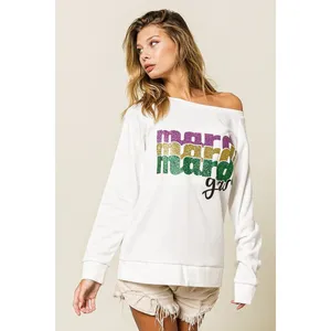 BiBi Mardi Gras Glitter Lettering Sweatshirt thumbnail 10
