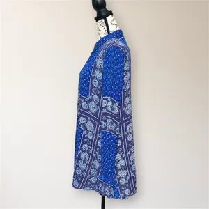 Free People Changing‎ Time True Blue Floral Long Sleeve Tunic Top M Boho Peasant thumbnail 6