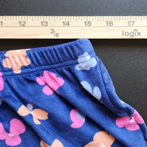 Marleylilly Pajama Women M Blue Floral Plush Long‎ Sleeve Short Set thumbnail 8