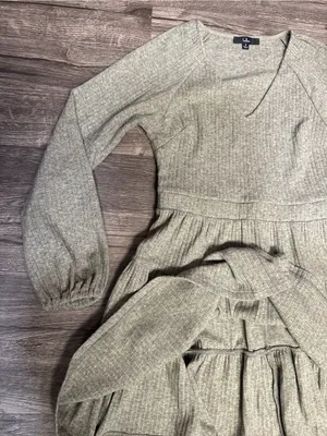 Lulus Soft Moss Green Cozy Tiered Dress | Romantic Boho Style thumbnail 7