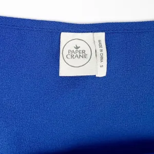 Paper Crane Bright Blue Spaghetti‎ Strap Tank Top Ruffle Front Size Small thumbnail 6