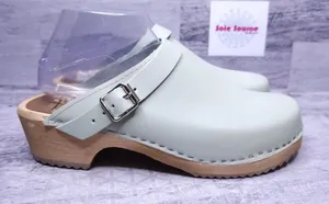 MIA Alma Swedish Wooden Slingback‎ Leather Clog Mint Green thumbnail 1