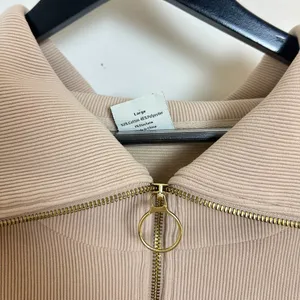 VARLEY Vine Ottoman Half Zip Pullover in Beige Size Large thumbnail 7