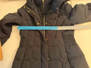 Cole Haan Black Quilted Hooded Puffer Gold-Tone Hardware thumbnail 10