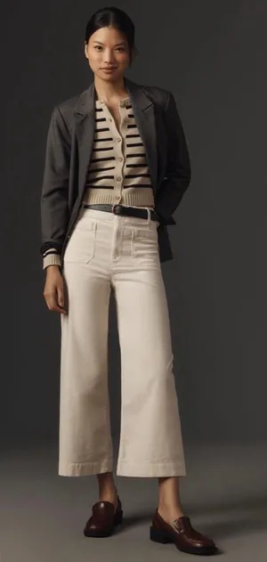 Anthropologie The Colette Cropped Wide-Leg Pants by Maeve: Corduroy Edition thumbnail 1