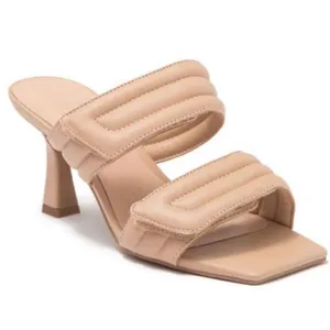 Abound Open‎ Toe Sandals Womens Size 6 Qarly Heeled Tan Slip On Heels thumbnail 9