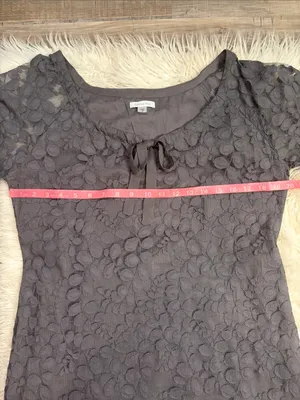 Garnet Hill Boheme Easy lace dress lined gray 12 thumbnail 4