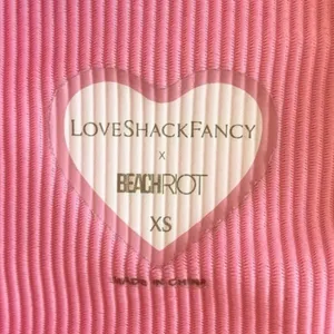 LoveShackFancy X Beach Riot Ayla Ribbed High Rise Legging in Carnation Size XS thumbnail 4