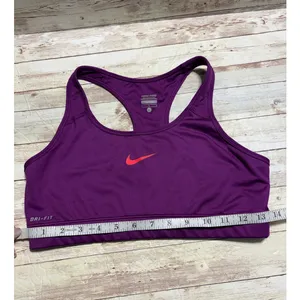 Nike Pro Dri-Fit Sports Bra Size Large Purple Athletic Athleisure Workout thumbnail 2