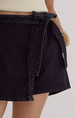 Black Jean Skort Boutique thumbnail 2
