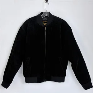 Vintage 90s Black Suede Bomber Jacket Minimalist Leather Reed M thumbnail 1
