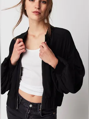 FREE PEOPLE‎ On Pointe Bomber Jacket thumbnail 1