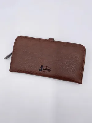 Justin Boots Women's Floral Tooled Saddle Brown Wallet Slim Card Slots Western Cowgirl thumbnail 3
