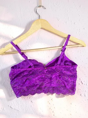 PINK Victoria's Secret Purple Lace Bralette Size Medium thumbnail 16