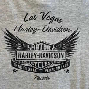 Harley-Davidson Graphic‎ T-Shirt Gray Excellent Studded Las Vegas Women Medium thumbnail 6