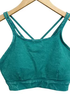 Target Joy Lab Spruce Teal Double-Strap High Neck Sports Bra Worn Once thumbnail 1