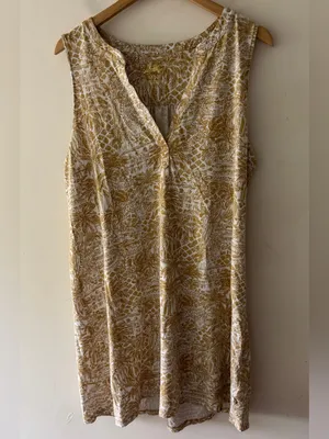 Lilly Pulitzer Dev Dress in Palm Beach Paradise Sand Gold Tropical thumbnail 2