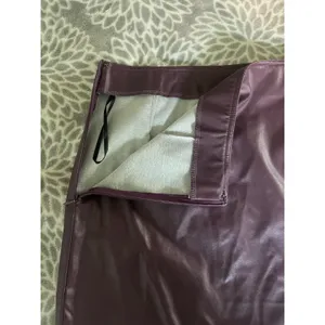 SheIn Plum Purple Faux Leather Mini‎ Skirt Small Button Detail Mod Retro Dark Romance thumbnail 3
