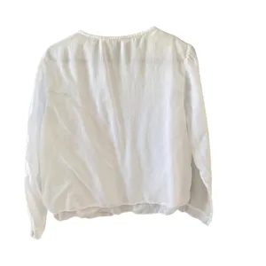 J. Jill White Cottage Fairy Danity Tie Blouse Womens Medium Long Sleeve Boho Top thumbnail 6