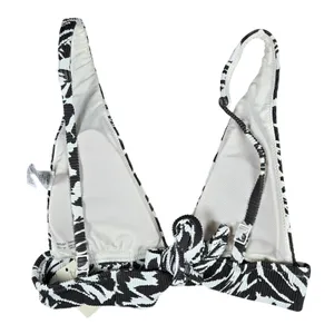 Aerie Women XS Triangle Bikini Top Ribbed‎ Zebra Print Black White Swim thumbnail 2