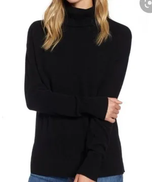 Halogen Wool & Cashmere Blend Long Sleeve Turtleneck Knit Sweater M thumbnail 1