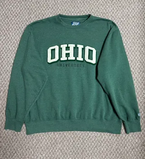 Blue 84 Men’s Green Ohio University Embroidered Casual Crewneck Sweatshirt thumbnail 1