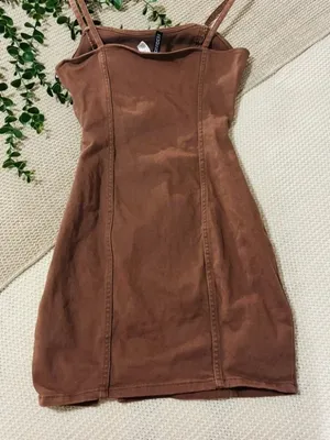 H&M Divided Brown Denim Cami Mini Dress - Size XS (US 2) thumbnail 2