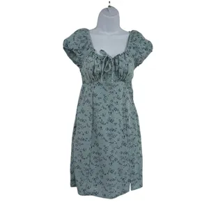 Pink Republic Babydoll =Floral Dress XS Milkmaid Coquette Cottagecore Bow Sage thumbnail 2
