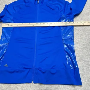 Adidas‎ Golf Rangewear Full Zip Jacket Womens Sz L Blue Mock Neck Activewear New thumbnail 5