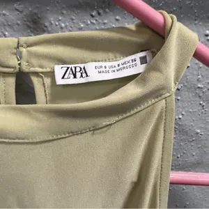 Zara Women's Light Green Sleeveless Tank‎ Top thumbnail 2