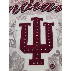 P. Michael Indiana University Hoosiers Blouse Top Shirt Bling Small 3/4 Sleeve S thumbnail 2