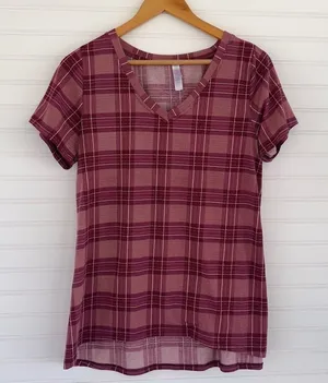 Short sleeve plaid tunic top‎ Size Medium thumbnail 1