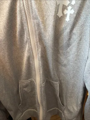 SHEIN Light Gray Zip Hoodie with Hood Medium thumbnail 3