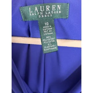 Lauren‎ Ralph Lauren Womens Dress Size 10 Blue Stretch Sheath Ruched Bodycon thumbnail 3