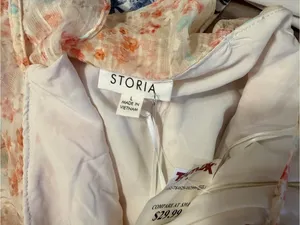 Storia Cream Maxi Dress with Pink Floral Ruffles thumbnail 4