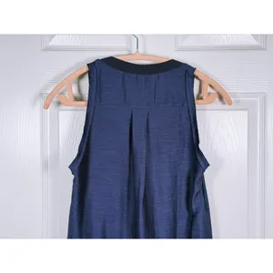 Reiss Keeley Sleeveless Belted Midi Dress Hemp Size 4 Blue Classic Quiet Luxury thumbnail 6