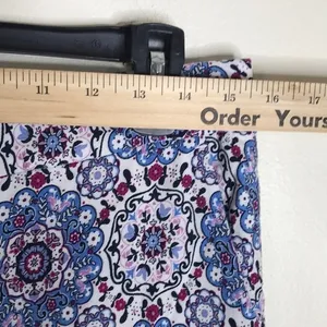 Loft Fluid Wide Leg Crop Pants in Medallion Linen Blend‎ ladies size medium thumbnail 7
