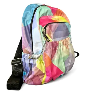 Betsey Johnson XOPetra Colorful Abstract Pattern Nylon Backpack With Pouch thumbnail 1