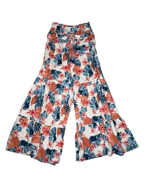 Roxy ✿ Saturated Floral Print Wide Leg Beach Pants ✿ Red White + Blue ✿ Small thumbnail 3