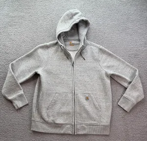 Carhartt Full Zip Hoodie Womens XL Relaxed Fit Gray Speckled Workwear Sweatshirt thumbnail 1