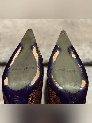 Donald J Pliner Couture Paisley Brocade Pointed Toe Kitten Heel Mules Y2K Glam thumbnail 13