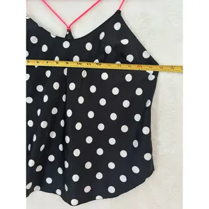 Victorias Secret Polka Dot Cami Top Black‎ Pink Straps Large 391191-HGK thumbnail 3
