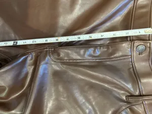 Abercrombie Curve Love Vegan Leather 90s Relaxed Pants Brown 34R NWT High Rise thumbnail 6