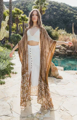 Brown boho duster thumbnail 1