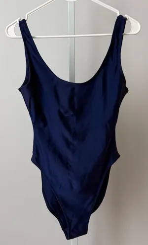 American Apparel Spandex Y2K Sporty Chic Clean High Cut Bodysuit M Navy Blue thumbnail 1