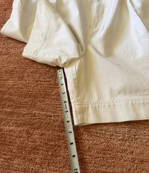 Vintage Lizsport Size 10 White 100% Cotton High Rise Pleated Bermuda Shorts thumbnail 6